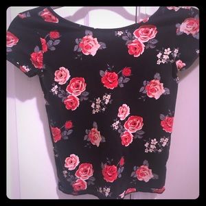 Girls Floral black top